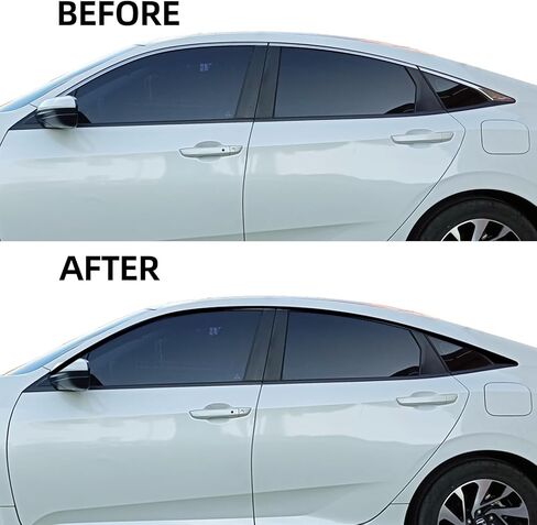 طقم تراكب التعتيم من الكروم لنوافذ جانبية من الفينيل المقطوع مسبقًا متوافق مع Honda Civic 2016-2019 in Saudi Arabia