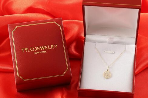 TILO JEWELRY قلادة من الذهب الأصفر الخالص عيار 14 قيراطًا حلزونية حلزونية بأربع أوراق in Saudi Arabia