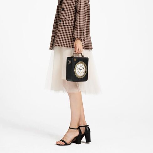 Real Working Clock Purse for Women, Steampunk Gothic Handbag with Top Handle, Vintage Faux Leather Crossbody Shoulder Bag, Unique Victorian Style Novelty Purse for Dark Academia Aesthetic in Saudi Arabia