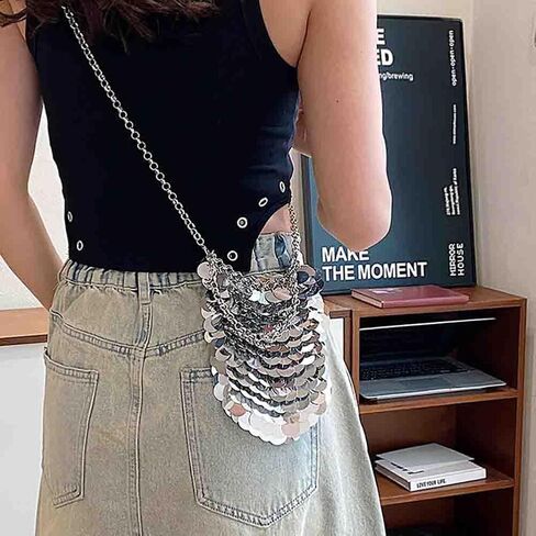 حقيبة سهرة نسائية لامعة على شكل سمكة، حقيبة كتف للهاتف خفيفة الوزن بترتر لامع، حقيبة كتف أنيقة للحفلات الراقصة وحفلات الزفاف in Kuwait