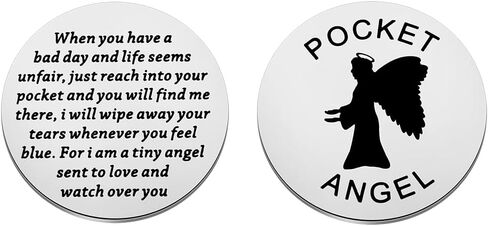 MAOFAED Guardian Angel هدية Guardian Angel Pocket Token هدية ملهمة لها (أتمنى لك يومًا سيئًا) in Saudi Arabia