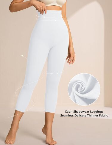 High-Waisted Thin Shapewear Capri Leggings Seamless Lightweight Tummy Control Butt Lift Body Shaper for Women in Saudi Arabia