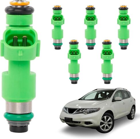 16600-JK20A Fuel Injectors 6PCS 12 Holes Compatible with Nissan Frontier 350Z Altima Murano Pathfinder Rogue Maxima Infiniti EX35 FX35 G35 M35 2.5L 3.5L 4.0L Replaces FJ1017 16600JA10A 84212342 in Saudi Arabia