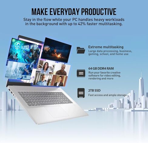 كمبيوتر محمول HP مقاس 17 بوصة، يتضمن Microsoft Office مدى الحياة، كمبيوتر محمول 17.3 IPS FHD، AMD Ryzen 5 6-Cores، ذاكرة الوصول العشوائي 32 جيجابايت، 1 تيرابايت SSD، Windows 11، قارئ بصمات الأصابع، لوحة مفاتيح رقمية ذات 10 مفاتيح، كاميرا ويب HDMI in Kuwait