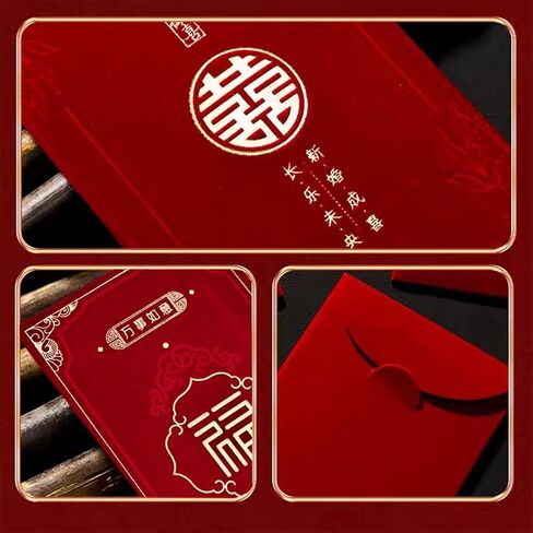 مظاريف حمراء، 20 قطعة من مظاريف المال المحظوظة للعام الجديد وبطاقة نقدية هدية مغلف مخملي هونغ باو لمهرجان الربيع وحفلات أعياد الميلاد in Kuwait