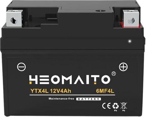 Battery YTX4L-BS, 12V 4Ah, 10HR, 140 CCA, 6MF4L Rechargeable Maintenance Free SLA AGM Motorcycle Battery 1 Pack in Saudi Arabia
