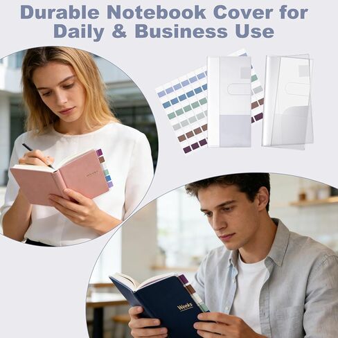 غطاء شفاف لمخطط أسابيع هوبونيتشي - 8.0 × 7.7 بوصة، غطاء كتاب بلاستيكي لكتاب الأسابيع مع 120 علامة تبويب ملونة، وأكمام واقية متوافقة مع مخططي بداية أبريل والمخططين الكبار (عبوتان) in Saudi Arabia