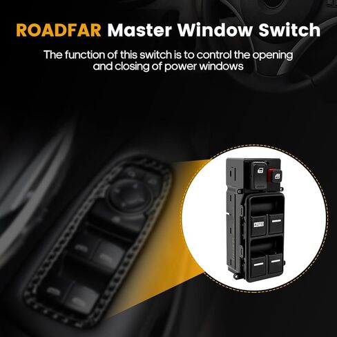 ROADFAR Window Switch Power Window Switch Master Control Power Window Switch Front Driver Side Replacement Parts fits for 2003-2007 Honda Accord 4 Door 35750-SDA-H12 in Saudi Arabia