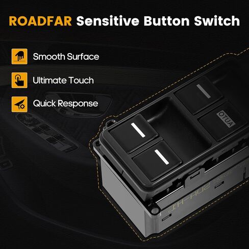 ROADFAR Window Switch Power Window Switch Master Control Power Window Switch Front Driver Side Replacement Parts fits for 2003-2007 Honda Accord 4 Door 35750-SDA-H12 in Saudi Arabia