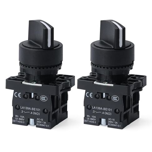 APIELE 2PCS 22MM 3 مواضع مفتاح محدد تم الحفاظ عليها 1NO1NO LA139A-ED33 (تم الحفاظ على 3 مواضع) in Saudi Arabia