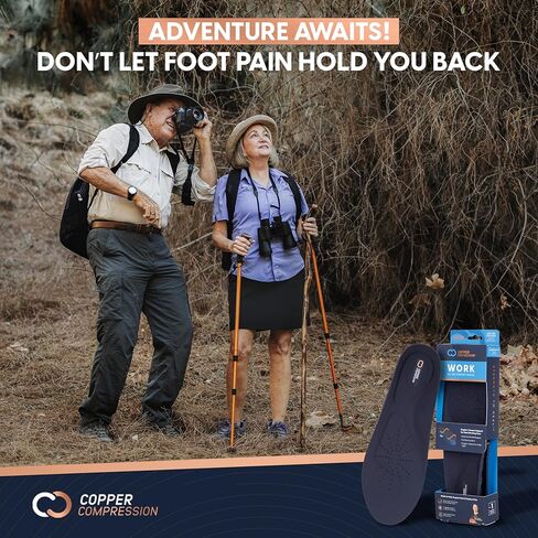 نعال داخلية مريحة تعمل بالضغط النحاسي طوال اليوم. زخرفة لتناسب حشوات الأحذية للرجال والنساء. التهاب اللفافة الأخمصية، دعم القوس، بطانة الكعب، وسادة مشط القدم. طبقة علوية للتحكم في الرائحة مغمورة بالنحاس. in Kuwait