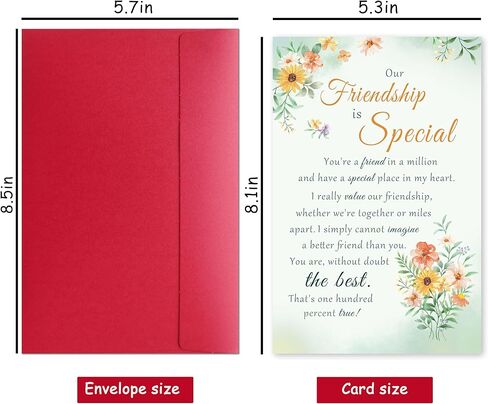 Funny Best Friend Birthday Card for Women Her, Heartfelt Friendship Card Gift for Bestie, Friendship Thank you Card for Special Friend in Saudi Arabia