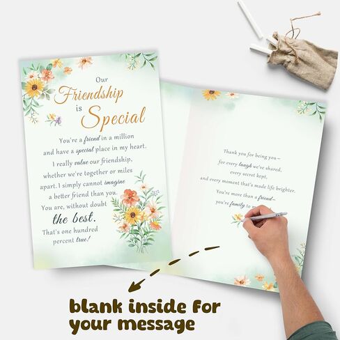 Funny Best Friend Birthday Card for Women Her, Heartfelt Friendship Card Gift for Bestie, Friendship Thank you Card for Special Friend in Saudi Arabia