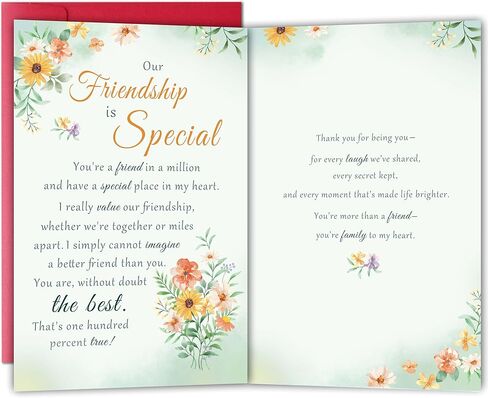 Funny Best Friend Birthday Card for Women Her, Heartfelt Friendship Card Gift for Bestie, Friendship Thank you Card for Special Friend in Saudi Arabia