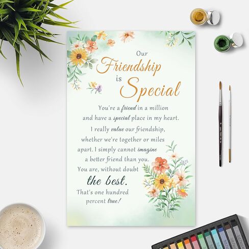 Funny Best Friend Birthday Card for Women Her, Heartfelt Friendship Card Gift for Bestie, Friendship Thank you Card for Special Friend in Saudi Arabia