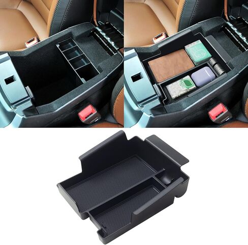 TOPINSTALL New Center Console Organizer Compatible with Ford Explorer 2012 2013 2014 2015 2016 2017 2018 2019 Accessories, Armrest Box Big Compartment Secondary Storage Tray ABS Black Material in Kuwait