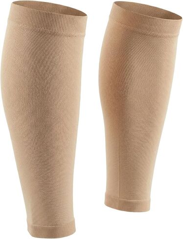 TOFLY® كم ضغط ربلة الساق للرجال والنساء، زوج واحد، جوارب ضغط بدون قدم 20-30 مم زئبقي لدعم الساق، جبيرة الساق، تخفيف الألم، التورم، الدوالي، الأمومة، الرضاعة، السفر، بيج XL in Kuwait