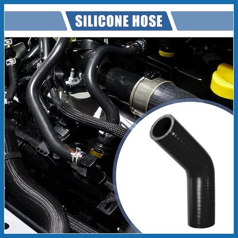 1 Pcs 32mm 1.26" ID 90mm 3.54" Length 45 Degrees Black Car Silicone Hose Coolant Hose Universal Item Replacement in Saudi Arabia