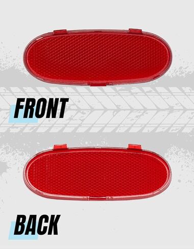 2PCS Front Door Panel Reflector Light Cover for 2002-2008 Dodge Ram 1500, Replacement 5179299AA,Red Panel Reflectors Interior Door Lamp Cover for Front Doors Only in Kuwait