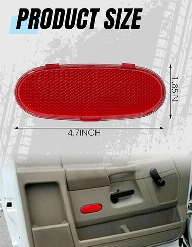 2PCS Front Door Panel Reflector Light Cover for 2002-2008 Dodge Ram 1500, Replacement 5179299AA,Red Panel Reflectors Interior Door Lamp Cover for Front Doors Only in Kuwait