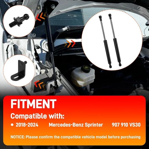 2Pcs Front Hood Lift Supports Gas Struts Shocks Compatible with Mercedes-Benz 2018 2019 2020 2021 2022 2023 2024 Sprinter 907 910 VS30 (Mounting Parts Provided) in Saudi Arabia