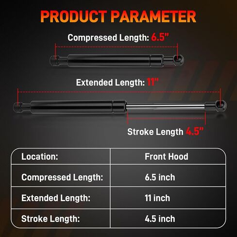 2Pcs Front Hood Lift Supports Gas Struts Shocks Compatible with Mercedes-Benz 2018 2019 2020 2021 2022 2023 2024 Sprinter 907 910 VS30 (Mounting Parts Provided) in Saudi Arabia