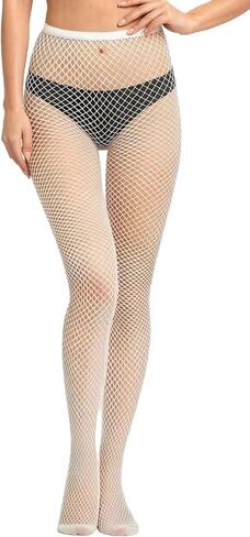 Women's High Waist Fishnet Stockings, One Size and Plus Size Thigh High Mesh Pantyhose in Saudi Arabia
