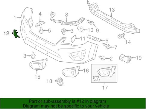 سوبارو 2012-2014 امبريزا 2.0 لتر غطاء المصد الأمامي للسحب 57731AJ180 OEM أصلي in Saudi Arabia