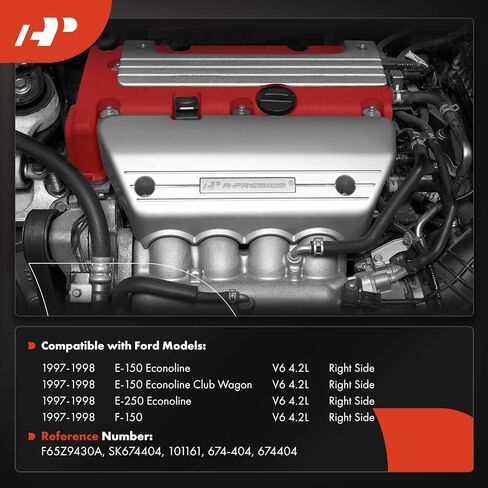 طقم مشعب عادم المحرك ذو الجانب الأيمن الممتاز مع حشوات [4.2 لتر] متوافق مع Ford F-150 F150، E-150 E-250 Econoline، E-150 Econoline Club Wagon، 1997 1998 in Saudi Arabia
