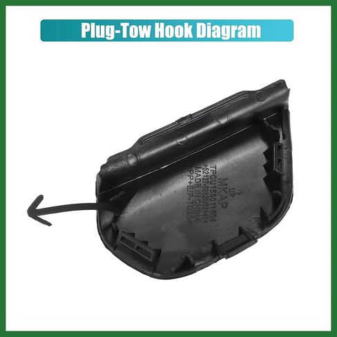 Motoforti غير مصبوغ المصد الأمامي الأيمن سحب هوك غطاء لتويوتا بريوس C 2015-2017 المصد الأمامي سحب هوك غطاء العين رقم 52127-52947 أسود طويل الأمد in Kuwait