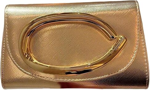 GORGLITTER Women's Clutch Purses PU Leather Formal Evening Bags Metal Chain Handbags Trendy 2026 in Saudi Arabia