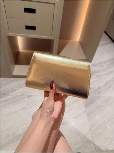 GORGLITTER Women's Clutch Purses PU Leather Formal Evening Bags Metal Chain Handbags Trendy 2026 in Saudi Arabia
