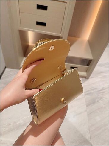 GORGLITTER Women's Clutch Purses PU Leather Formal Evening Bags Metal Chain Handbags Trendy 2026 in Saudi Arabia