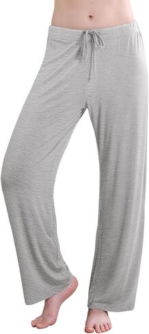 Accbiety Women's Drawstring Pajama Pants Casual Wide Leg Womens Lounge Pants Soft Sleep Pajama Bottoms 2 Pack in Kuwait