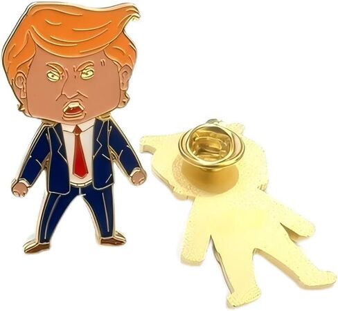 Happy Trump Pin - Trump Lapel Pins, Gold Plated Artistic Collectible Badge for Gifts, Commemorative Accessory for 2026 Midterm Season in Saudi Arabia