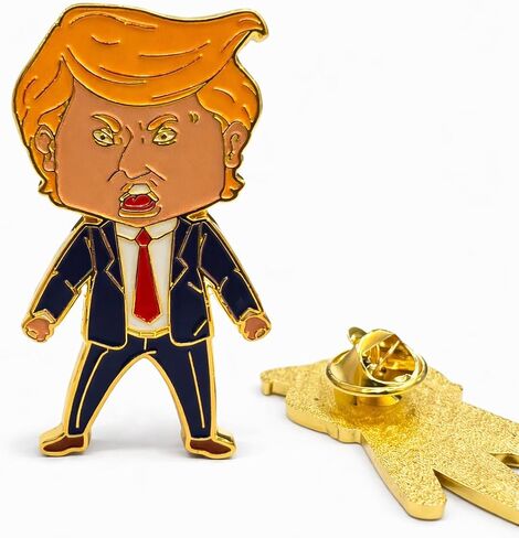 Happy Trump Pin - Trump Lapel Pins, Gold Plated Artistic Collectible Badge for Gifts, Commemorative Accessory for 2026 Midterm Season in Saudi Arabia