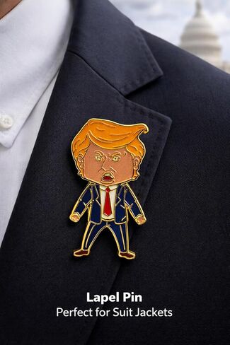Happy Trump Pin - Trump Lapel Pins, Gold Plated Artistic Collectible Badge for Gifts, Commemorative Accessory for 2026 Midterm Season in Saudi Arabia