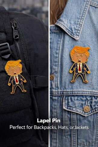 Happy Trump Pin - Trump Lapel Pins, Gold Plated Artistic Collectible Badge for Gifts, Commemorative Accessory for 2026 Midterm Season in Saudi Arabia