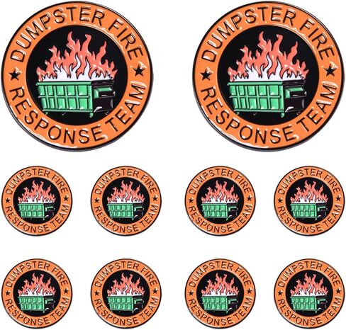 10 قطع من دبابيس المينا لفريق الاستجابة للحريق - هدايا مكتبية مضحكة لزملاء العمل وقادة الفريق، دبابيس ساخرة قابلة للتجميع لمناسبات العمل والحفلات وتقدير رجال الإطفاء in Kuwait