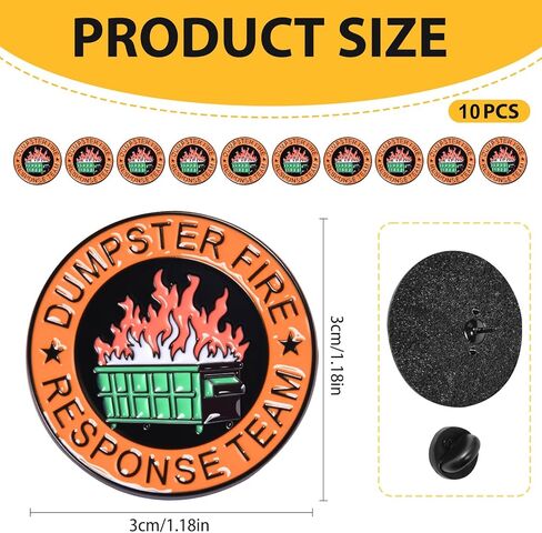 10 قطع من دبابيس المينا لفريق الاستجابة للحريق - هدايا مكتبية مضحكة لزملاء العمل وقادة الفريق، دبابيس ساخرة قابلة للتجميع لمناسبات العمل والحفلات وتقدير رجال الإطفاء in Kuwait