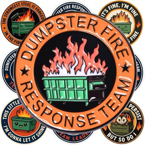 10 قطع من دبابيس المينا لفريق الاستجابة للحريق - هدايا مكتبية مضحكة لزملاء العمل وقادة الفريق، دبابيس ساخرة قابلة للتجميع لمناسبات العمل والحفلات وتقدير رجال الإطفاء in Kuwait