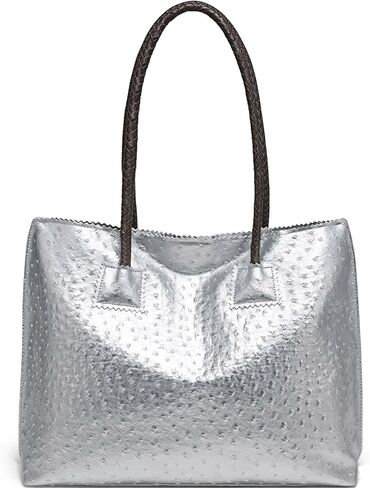 حقيبة يد من GEMIU للنساء من جلد النعام النباتي وحقائب كتف ذات سعة كبيرة ومحفظة سفر in Kuwait