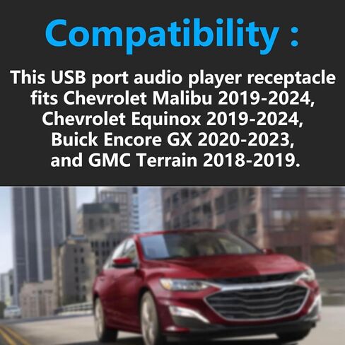 USB Port Audio Player & Receptacle 13529865 Compatible with Chevrolet Malibu 2019-2024 Equinox 2019-2024 GMC Terrain 2018-2019 Buick Encore GX 2020-2023 Replace 84260037 13512372 in Saudi Arabia