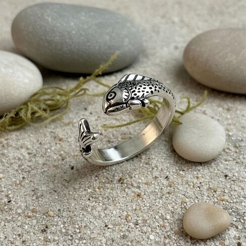 Funky Fish Ring for Women & Men, Adjustable Cool Rings for Statement Jewelry in Kuwait