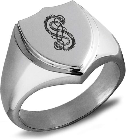 Stainless Steel God of Mischief Loki Viking Norse Shield Biker Style Polished Ring in Saudi Arabia