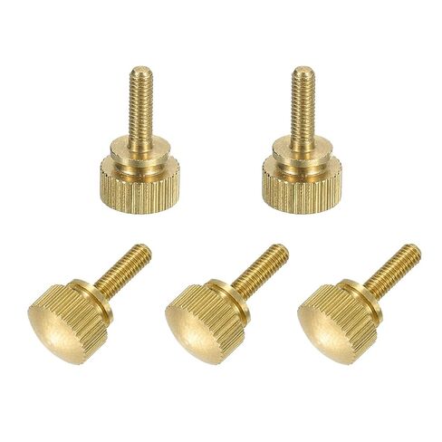 uxcell 5Pcs Knurled Thumb Screws, M4x8mm Brass Shoulder Bolts Stepped Grip Knobs Fasteners for PC, Electronic, Mechanical in Saudi Arabia