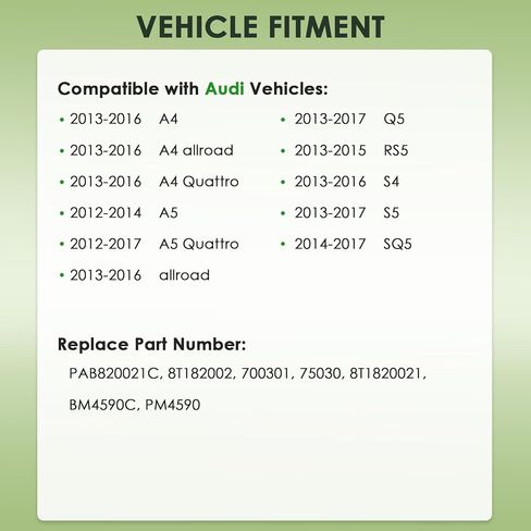 مجموعة محرك منفاخ سخان التيار المتردد متوافقة مع سيارات أودي - A4 2013-2016، A5 2012-2014، Q5 2013-2017، استبدال # 700301 in Kuwait