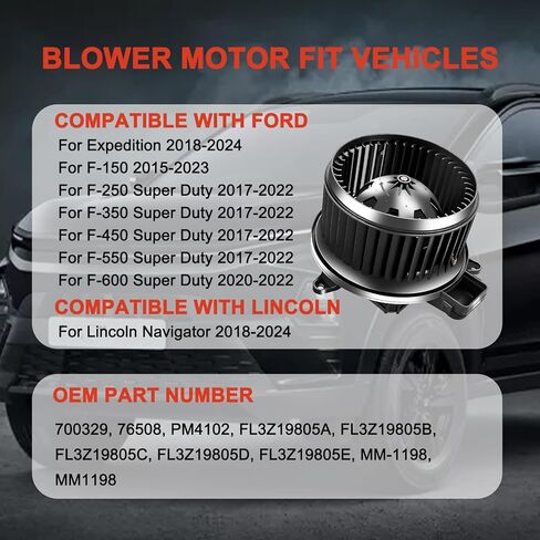 AC Blower Motor Fan HVAC Heater Motor 700329 Compatible with Ford for F150 2015-2023, for F-250/F350/F450/F550/600 Super Duty, for Expedition 2018-2024, for Lincoln Navigator 2018-2024 in Saudi Arabia