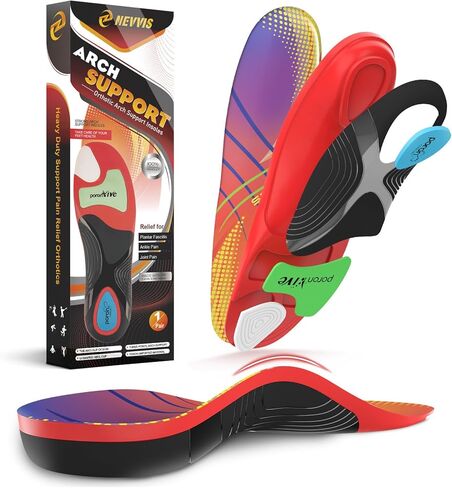 نعال داخلية داعمة لالتهاب اللفافة الأخمصية للرجال والنساء - للقدم المسطحة والتهاب وتر العرقوب، نعال داخلية لأحذية العمل شديدة التحمل بوزن 240 رطل مع امتصاص الصدمات وتخفيف آلام القوس - مقاس L in Kuwait