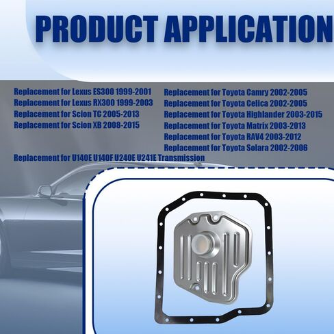 فلتر ناقل الحركة الأوتوماتيكي مع مجموعة حشية بديلة لكزس ES300 1999-2001 RX300 1999-2003 لسيارة Scion TC 2005-2013 لسيارة Toyota Camry Celica 2002-2005 RAV4 2003-2012 استبدال 58618 3533006010 in Kuwait